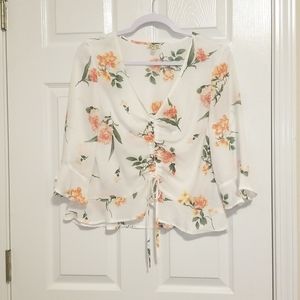 2 for $10 LILY WHITE Colorful floral print top with Size L